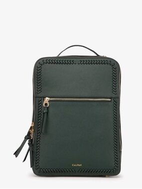 CALPAK Forest Green Leather Backpack